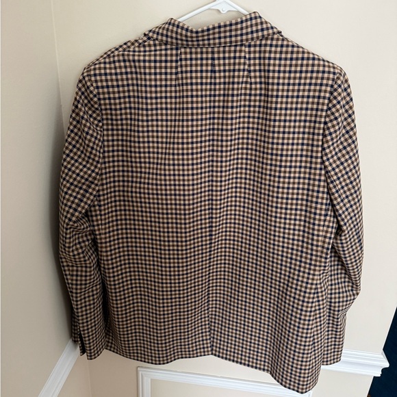 J. Crew NWOT Women’s Boyfriend Blazer Beige Plaid Italian Stretch Wool Blend - Picture 7 of 11